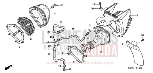 AIR CLEANER (CRF450R5,6,7,8) CRF450R5 de 2005